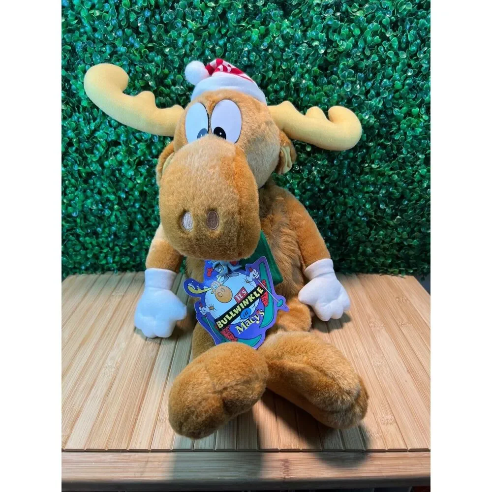 Vintage Bullwinkle Moose 90s Plush Stuffed Animal Macy's Rocky and Bullwinkle